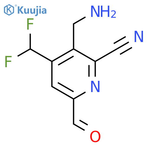 3-(Aminomethyl)-2-cyano-4-(difluoromethyl)pyridine-6-carboxaldehyde structure