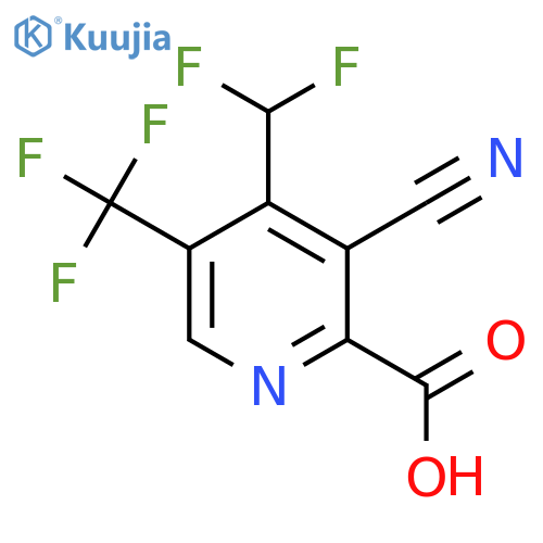 3-Cyano-4-(difluoromethyl)-5-(trifluoromethyl)pyridine-2-carboxylic acid structure