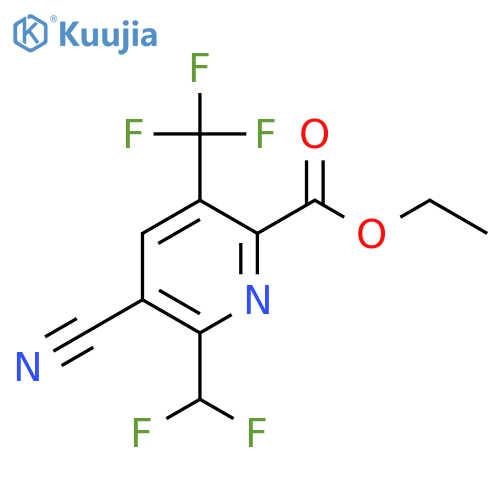 Ethyl 3-cyano-2-(difluoromethyl)-5-(trifluoromethyl)pyridine-6-carboxylate structure