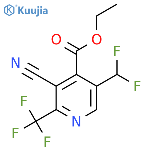 Ethyl 3-cyano-5-(difluoromethyl)-2-(trifluoromethyl)pyridine-4-carboxylate structure