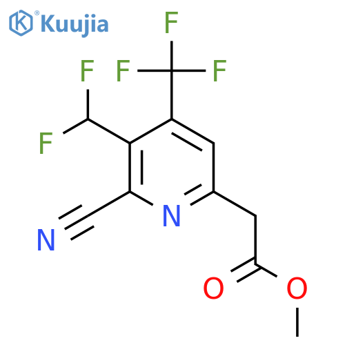 Methyl 2-cyano-3-(difluoromethyl)-4-(trifluoromethyl)pyridine-6-acetate structure
