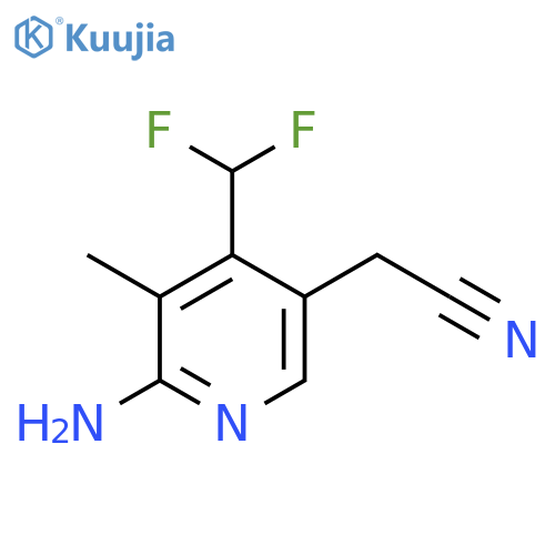 2-Amino-4-(difluoromethyl)-3-methylpyridine-5-acetonitrile structure
