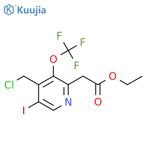 Ethyl 4-(chloromethyl)-5-iodo-3-(trifluoromethoxy)pyridine-2-acetate structure