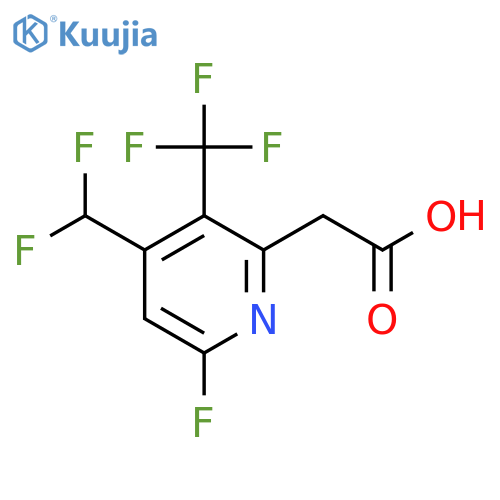 4-(Difluoromethyl)-6-fluoro-3-(trifluoromethyl)pyridine-2-acetic acid structure