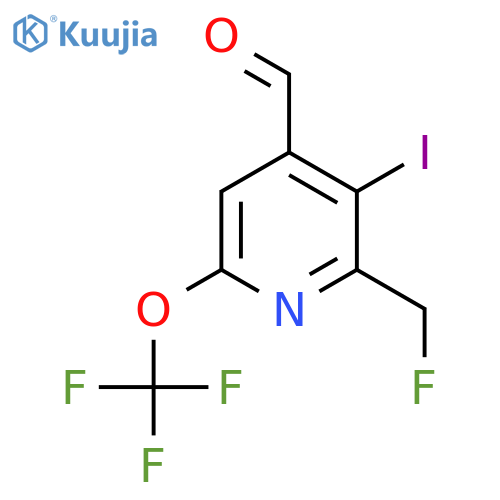 2-(Fluoromethyl)-3-iodo-6-(trifluoromethoxy)pyridine-4-carboxaldehyde structure