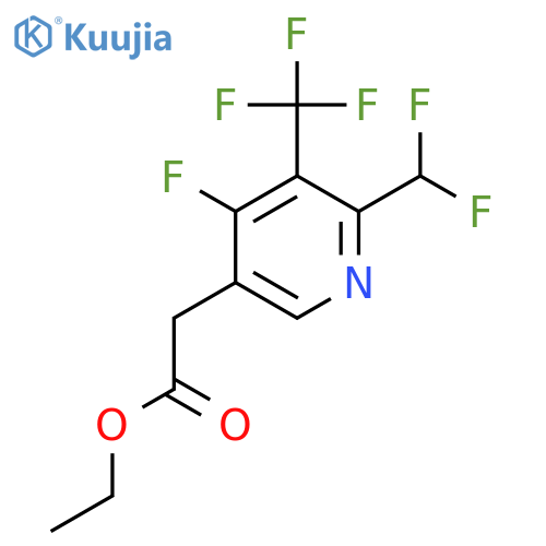 Ethyl 2-(difluoromethyl)-4-fluoro-3-(trifluoromethyl)pyridine-5-acetate structure