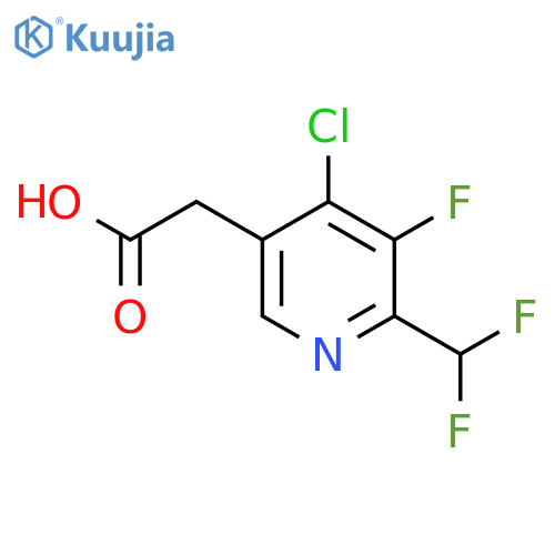 4-Chloro-2-(difluoromethyl)-3-fluoropyridine-5-acetic acid structure