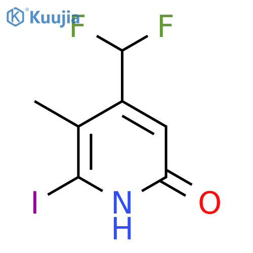 4-(Difluoromethyl)-6-hydroxy-2-iodo-3-methylpyridine structure