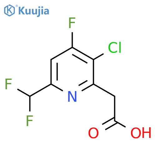 3-Chloro-6-(difluoromethyl)-4-fluoropyridine-2-acetic acid structure