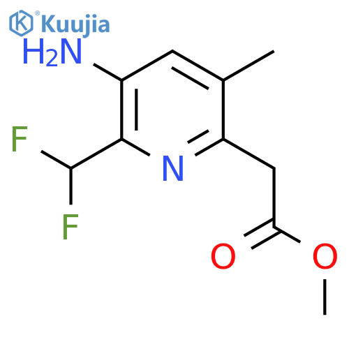 Methyl 3-amino-2-(difluoromethyl)-5-methylpyridine-6-acetate structure