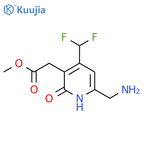 Methyl 6-(aminomethyl)-4-(difluoromethyl)-2-hydroxypyridine-3-acetate structure