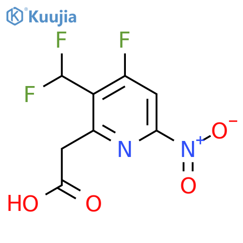3-(Difluoromethyl)-4-fluoro-6-nitropyridine-2-acetic acid structure
