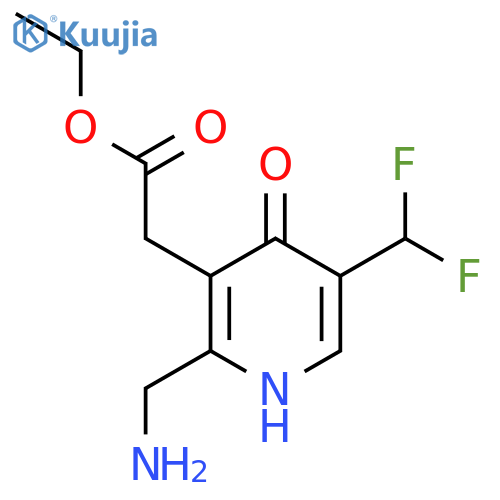 Ethyl 2-(aminomethyl)-5-(difluoromethyl)-4-hydroxypyridine-3-acetate structure