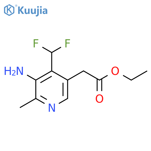 Ethyl 3-amino-4-(difluoromethyl)-2-methylpyridine-5-acetate structure