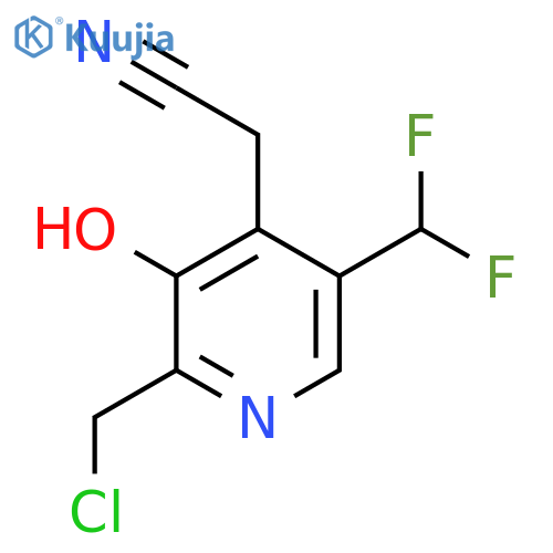 2-(Chloromethyl)-5-(difluoromethyl)-3-hydroxypyridine-4-acetonitrile structure