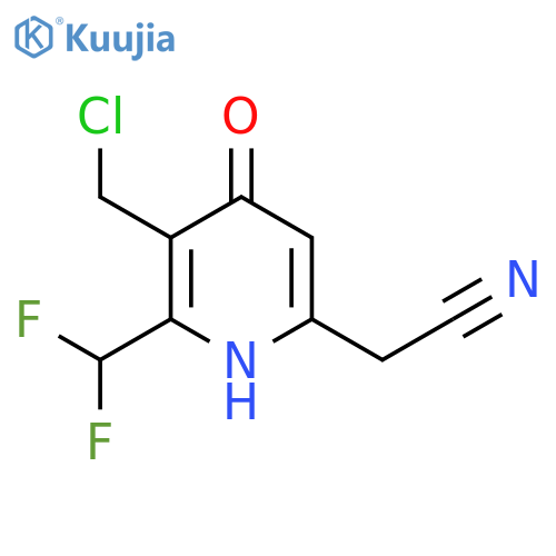 3-(Chloromethyl)-2-(difluoromethyl)-4-hydroxypyridine-6-acetonitrile structure