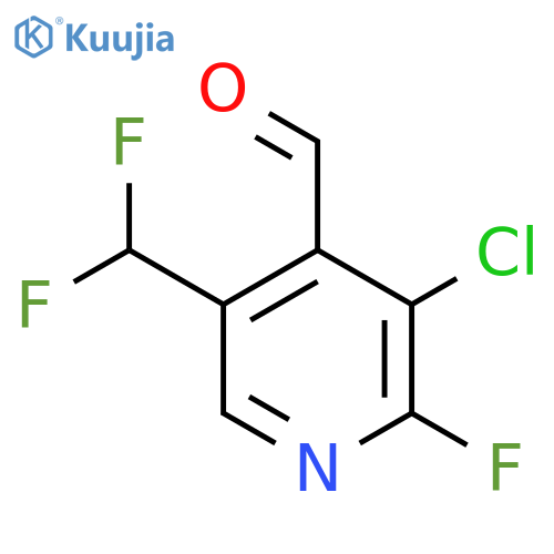 3-Chloro-5-(difluoromethyl)-2-fluoropyridine-4-carboxaldehyde structure
