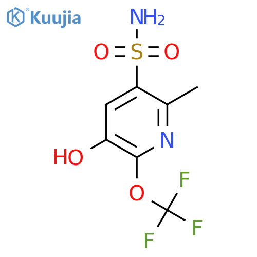 3-Hydroxy-6-methyl-2-(trifluoromethoxy)pyridine-5-sulfonamide structure