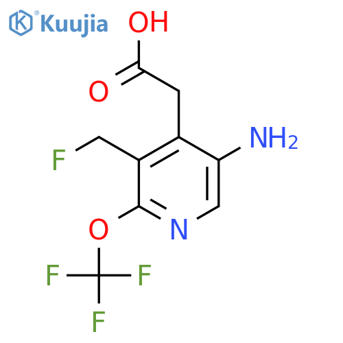 5-Amino-3-(fluoromethyl)-2-(trifluoromethoxy)pyridine-4-acetic acid structure