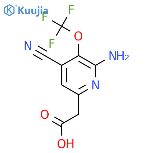 2-Amino-4-cyano-3-(trifluoromethoxy)pyridine-6-acetic acid structure