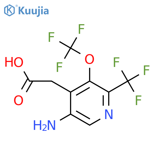 5-Amino-3-(trifluoromethoxy)-2-(trifluoromethyl)pyridine-4-acetic acid structure
