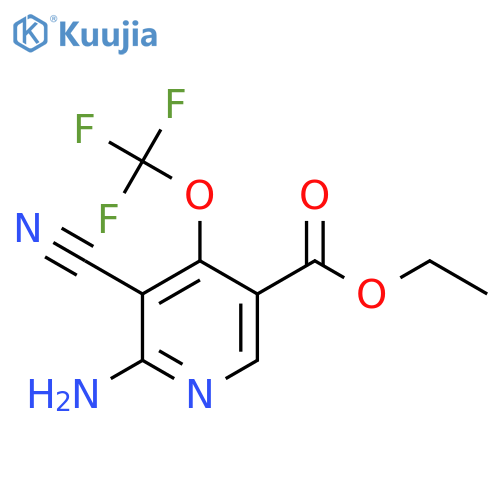 Ethyl 2-amino-3-cyano-4-(trifluoromethoxy)pyridine-5-carboxylate structure