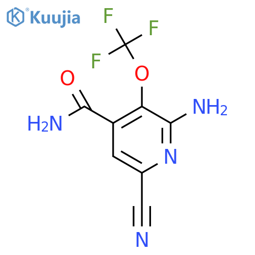 2-Amino-6-cyano-3-(trifluoromethoxy)pyridine-4-carboxamide structure