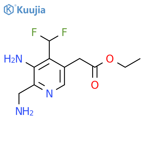 Ethyl 3-amino-2-(aminomethyl)-4-(difluoromethyl)pyridine-5-acetate structure