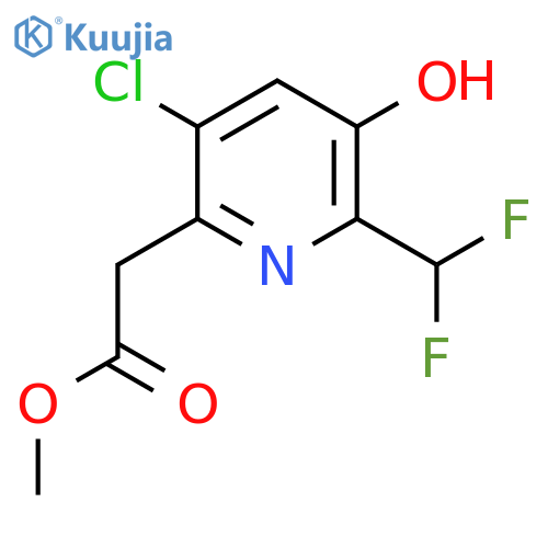 Methyl 5-chloro-2-(difluoromethyl)-3-hydroxypyridine-6-acetate structure