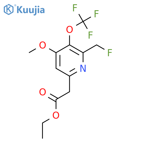 Ethyl 2-(fluoromethyl)-4-methoxy-3-(trifluoromethoxy)pyridine-6-acetate structure
