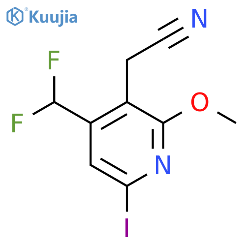 4-(Difluoromethyl)-6-iodo-2-methoxypyridine-3-acetonitrile structure