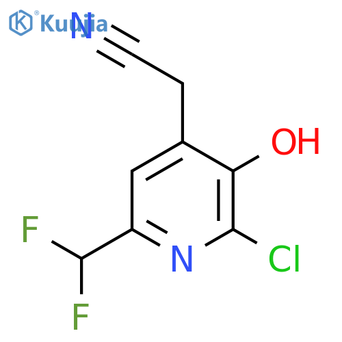 2-Chloro-6-(difluoromethyl)-3-hydroxypyridine-4-acetonitrile structure