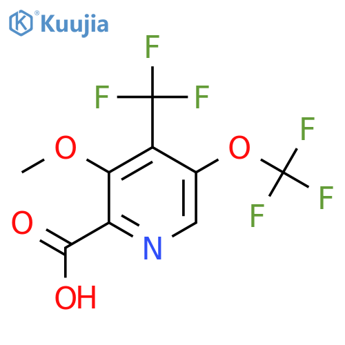 3-Methoxy-5-(trifluoromethoxy)-4-(trifluoromethyl)pyridine-2-carboxylic acid structure