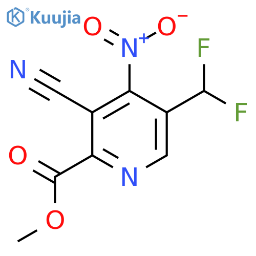 Methyl 3-cyano-5-(difluoromethyl)-4-nitropyridine-2-carboxylate structure