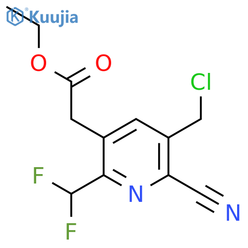 Ethyl 3-(chloromethyl)-2-cyano-6-(difluoromethyl)pyridine-5-acetate structure