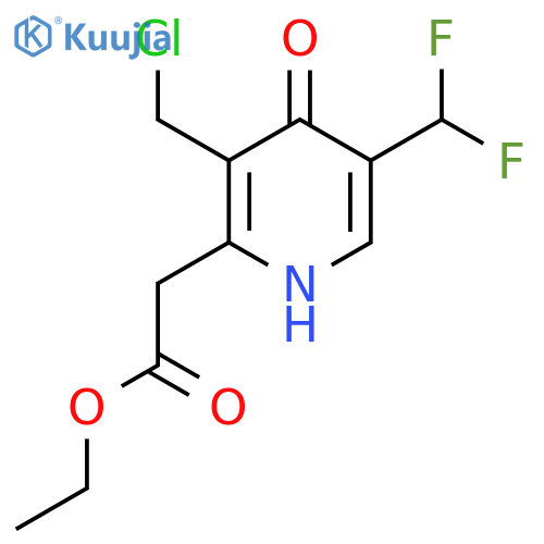 Ethyl 3-(chloromethyl)-5-(difluoromethyl)-4-hydroxypyridine-2-acetate structure