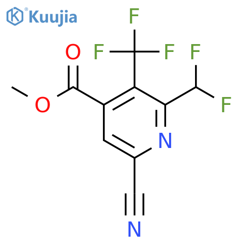 Methyl 6-cyano-2-(difluoromethyl)-3-(trifluoromethyl)pyridine-4-carboxylate structure