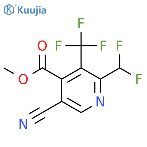 Methyl 5-cyano-2-(difluoromethyl)-3-(trifluoromethyl)pyridine-4-carboxylate structure