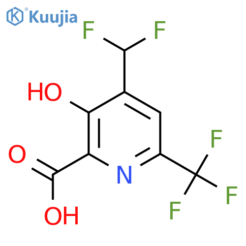 4-(Difluoromethyl)-3-hydroxy-6-(trifluoromethyl)pyridine-2-carboxylic acid structure