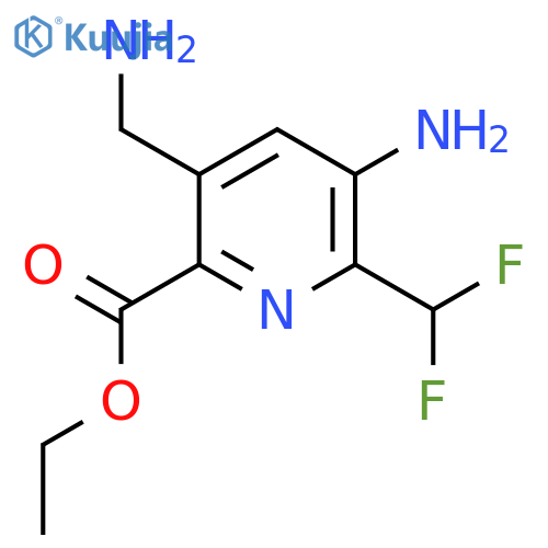 Ethyl 3-amino-5-(aminomethyl)-2-(difluoromethyl)pyridine-6-carboxylate structure