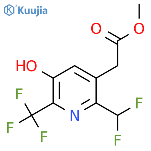 Methyl 2-(difluoromethyl)-5-hydroxy-6-(trifluoromethyl)pyridine-3-acetate structure