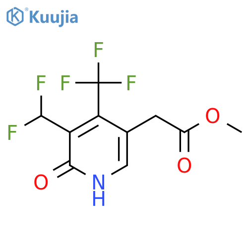 Methyl 3-(difluoromethyl)-2-hydroxy-4-(trifluoromethyl)pyridine-5-acetate structure