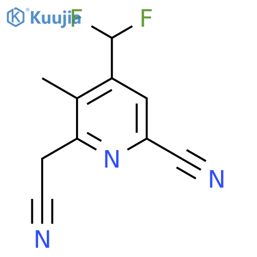 6-Cyano-4-(difluoromethyl)-3-methylpyridine-2-acetonitrile structure