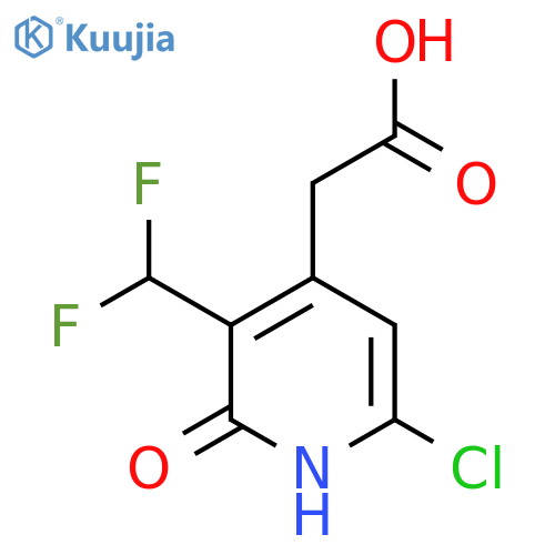 6-Chloro-3-(difluoromethyl)-2-hydroxypyridine-4-acetic acid structure