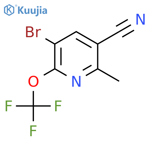 3-Bromo-5-cyano-6-methyl-2-(trifluoromethoxy)pyridine structure
