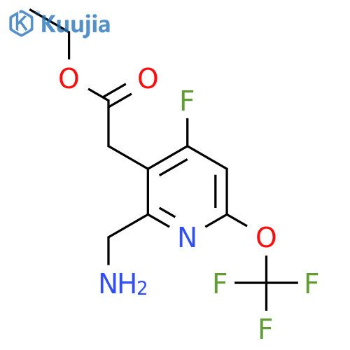 Ethyl 2-(aminomethyl)-4-fluoro-6-(trifluoromethoxy)pyridine-3-acetate structure