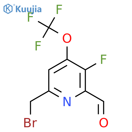 6-(Bromomethyl)-3-fluoro-4-(trifluoromethoxy)pyridine-2-carboxaldehyde structure