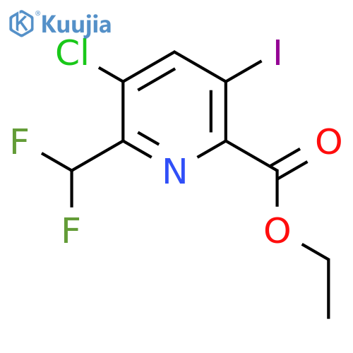 Ethyl 3-chloro-2-(difluoromethyl)-5-iodopyridine-6-carboxylate structure