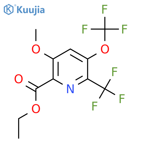 Ethyl 3-methoxy-5-(trifluoromethoxy)-6-(trifluoromethyl)pyridine-2-carboxylate structure