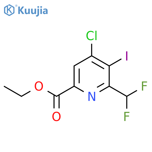 Ethyl 4-chloro-2-(difluoromethyl)-3-iodopyridine-6-carboxylate structure